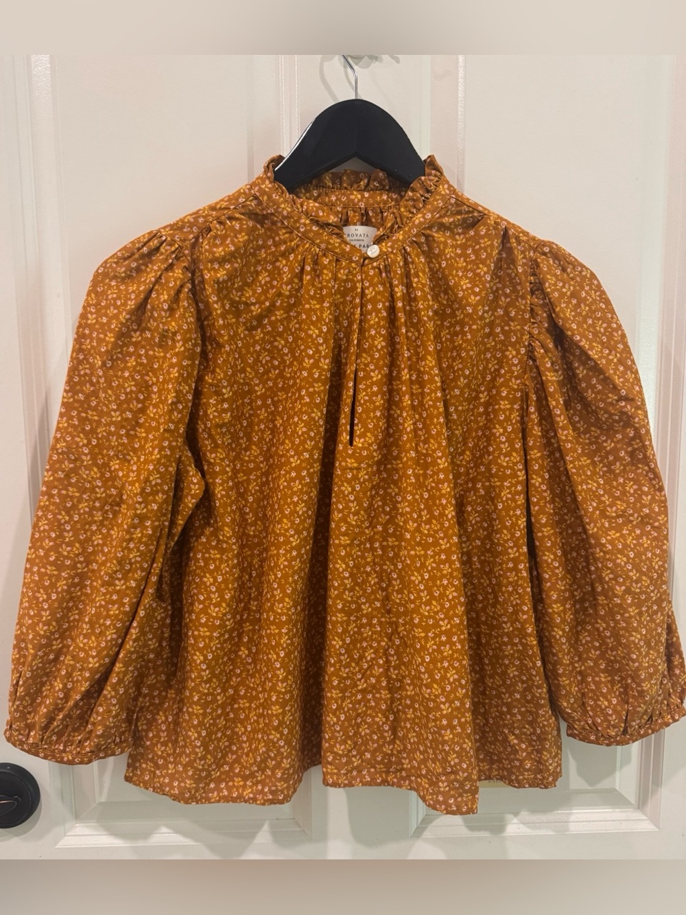 BNWT Trovata Birds of Paradis Orly Blouse Pecan Ditsy size XS $288 - Picture 5 of 8